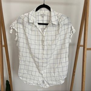 Blue and white checkered Madewell shirt
